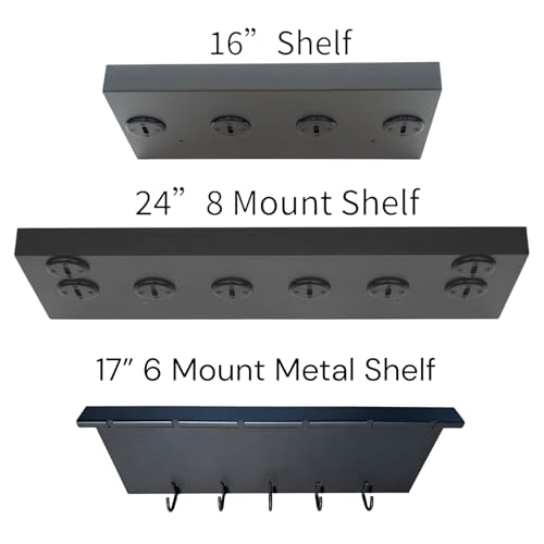 17" Accessory Shelf Compatible with Tonal – Metal Shelf with 6 T-Lock Mounts and 5 Hooks - size: 17" Metal Shelf