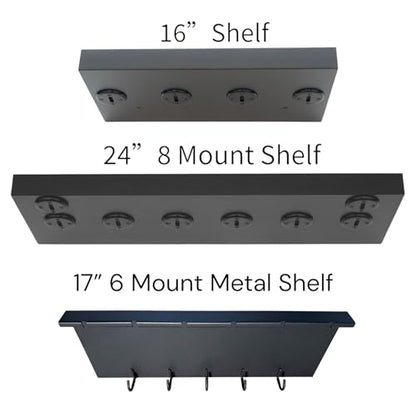 17" Accessory Shelf Compatible with Tonal – Metal Shelf with 6 T-Lock Mounts and 5 Hooks - size: 17" Metal Shelf