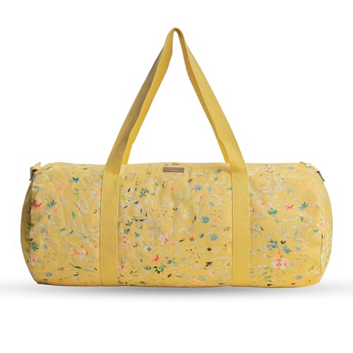 Maison d' Hermine Yoga Mat Duffle Bag Gym Tote Yoga Mat Carry Bag | Cylindrical bag for Woman Men Gifts Adjustable shoulder straps with Drawstring Water Bottle Pocket and zipper pocket - color: Colmar - Yellow, style: Yoga Mat Gym Bag
