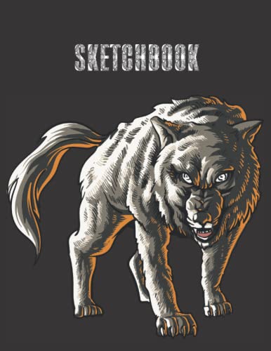 Black paper sketchbook for gel pens: Wolf cover sketchbook | Sketchbook for Drawing | | Sketchbook for drawing and sketching 8.5x11 | 120 Pages