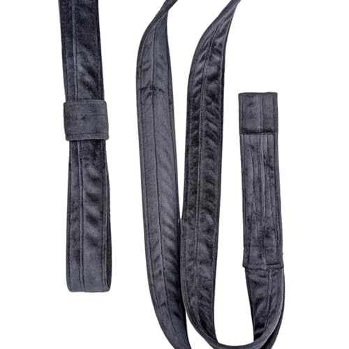 Aerial Straps Velvet Covers with Wrist Lockers, and Carabiners Straps Loop for Aerial Dance,Acrobtic Circus Props - color: Black, size: 9.8FT(3M)