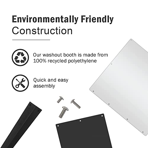 Screen Print Direct® Screen Printing Washout Booth - w/LED Light | Compact Vertical Design, 32 By 24 By 64 Inches - Chemical Resistant, Recycled Polyethylene, Easy Assembly - LED Light - size: Washout Booth with LED