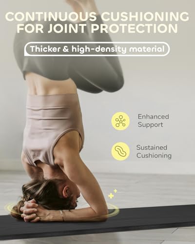 Yoga Mat 1'' Thick - Non-slip & Strong Support - Gymnastics, Exercise & Workout Mat for Home Gym, Yoga, Pilates, Stretching, and Fitness