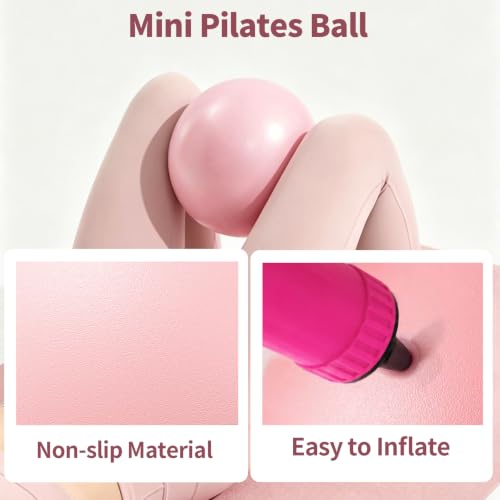 8 PCS Pilates Kit for Women, Home Workout Pilates Exercise Sets Include Resistance Bands with Handle, Mini Pilates Ball, Resistance Loop, Stretch Band for Glute Training, Core Strength