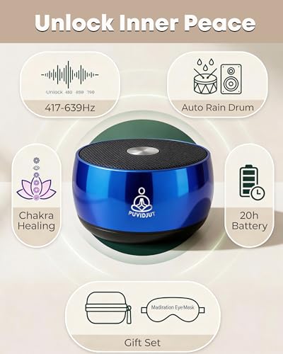 Portable Electronic Tibetan Singing Bowl for Meditation,Relax,Yoga - color: Sea Blue