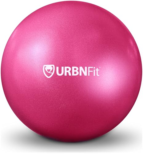 URBNFit Mini Exercise Ball 9” – Small Pilates & Yoga Stability Ball for Core Strength, Balance, Pregnancy & Physical Therapy – Anti-Burst Swiss Ball w/Quick Pump – Home, Office, Gym - color: Pink
