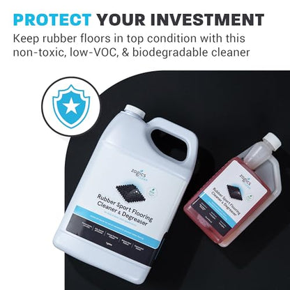 Zogics Rubber Flooring Cleaner and Degreaser, 1 Gallon | Nontoxic, Biodegradable, Neutral pH, For rubber floors and mats - style: 1 Gallon