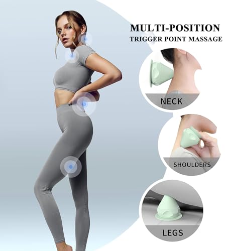 PROIRON Mountable Massage Ball with Suction Cup Pinpoint Deep Tissue Muscle Knot & Sore Relief, Vibration & Heating Trigger Point Massage Tool for Back Neck, Self-Massage Tool - color: Green