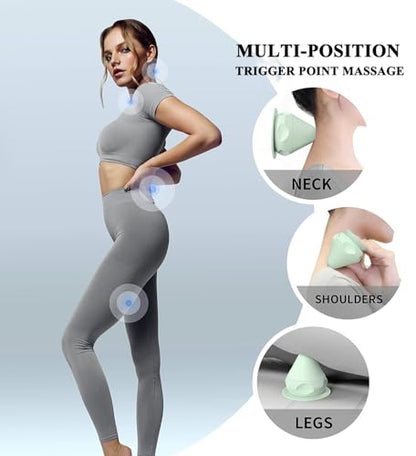 PROIRON Mountable Massage Ball with Suction Cup Pinpoint Deep Tissue Muscle Knot & Sore Relief, Vibration & Heating Trigger Point Massage Tool for Back Neck, Self-Massage Tool - color: Green