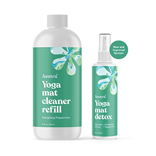 ASUTRA Yoga Mat Cleaner Spray (Energizing Peppermint), 4 fl oz (1 Pack)