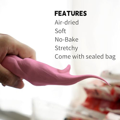 Air Dry Clay Lightweight, Flexible Modeling Clay for Adults Arts and Crafts | Professional & Moldable, Soft & No-Stick, Polymer Clay for Sculpting, Molding,Anime Figures,Making Costumes,DIY Projects - color: Pink