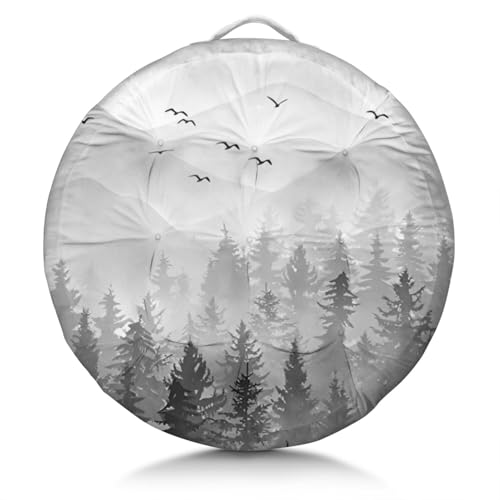 Meditation Cushion, Floor Pillows for Sitting, Meditation Pillow for Tatami Living Room, Yoga Sitting, Floor Pillow in Home & Outdoor, Memory Foam Added, 22x22 Inch - color: Cloud Forest, size: Round