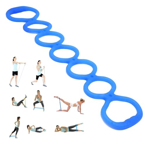 7 Ring Adjustable Loop Resistance Bands for Working Out Walk at Home，Workout Bands Exercise Stretch Band for Women&Men Fitness, Yoga, Pilates-Non-Slip, Durable Rubber, Home/Gym Use - color: Blue