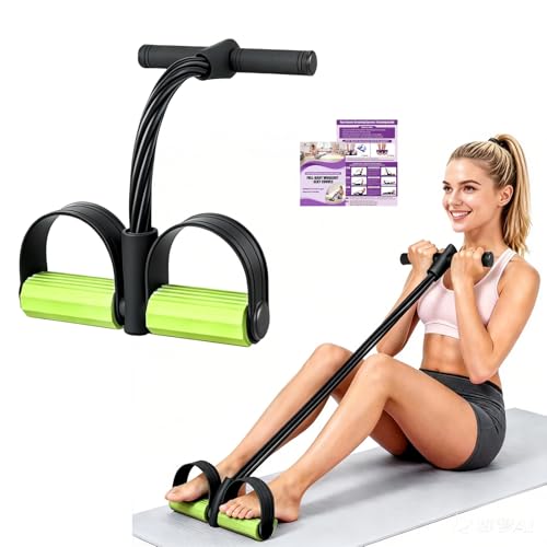 Multifunction Foot Pedal Resistance Bands with Handles, 6-Tube Elastic Yoga Exercise Bands, Home Gym Fitness Equipment for Women & Men to Tone Abs, Core, Legs, Arms, Waist - color: Black-green