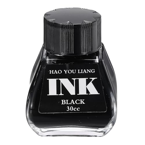 PATIKIL Fountain Pen Ink Black, 30ml Calligraphy Pen Bottled Ink Non-Carbon Colorful Smooth Flow Color Dip Drawing Set Art Supplies for Writing Painting Journaling - color: Black
