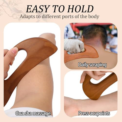 Wooden Cellulite Massager, Body Guasha Tool Lymphatic Drainage Massager Muscle Scraper Back Massage Tool Relieve Muscle Fatigue, Body Gua Sha Paddle Anti Cellulite Tool for Women and Men - color: Style-a