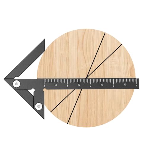 Aluminum Imperial Circle Center Positioning, 45/90 Degree Positioning Ruler, Right Angle Positioning, Centerline Positioning, Multi-Function Arrow Ruler, High-Precision Measuring Ruler,044BK - color: Black(Imperial)