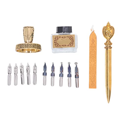 Quill Pen,Feather Pen Set,Retro Calligraphy Quill Pen with 10 Interchangeable Nib and Pen Holder Vintage Dip Ink Pen White Feather Pen for Couples Elders Teachers(White)