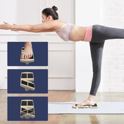 Balance Board for Foot Ankle Rehab, Physical Therapy Board for Plantar Fasciitis Ankle Sprain Achilles Pain, Single Leg Balance Trainer for Home Use with Exercise Guide