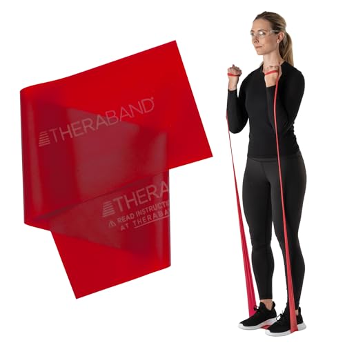 THERABAND Professional Resistance Band, Red Level 2 Medium, 5 ft Exercise - color: Level 3 / Heavy - Red