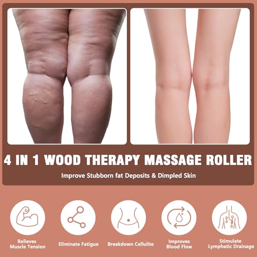 KintKita Wood Therapy Massage Tools 3 in 1,Wooden Lymphatic Drainage Massager, Body Sculpting Tools Cellulite Massager for Maderoterapia, Body Contouring, Relief Muscle, Anti-Cellulite