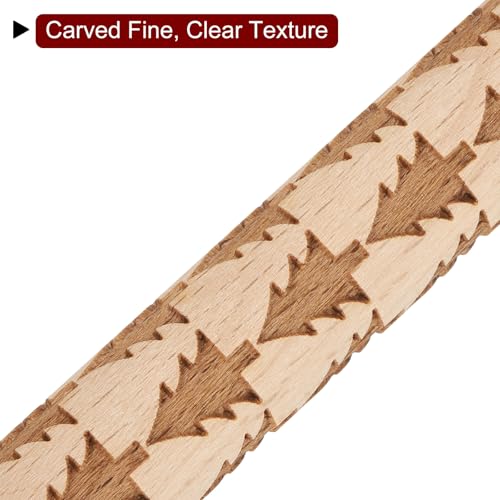 HARFINGTON Wood Clay Roller 4" Pine Tree Pattern Rolling Pins Wood Rollers Pottery Tools Wood Grain Texture Rollers for Clay Baking Dough Playdough DIY - style: Pine Tree
