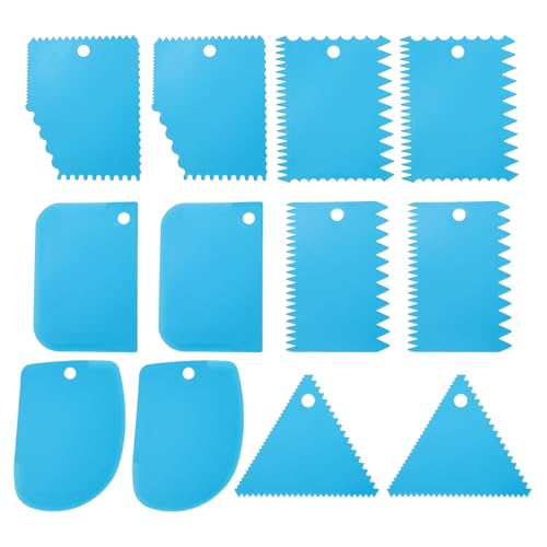 PATIKIL 12 Pcs Plastic Clay Scraper, 2 Set Pottery Tools Soft Carving Scraper Kit Clay Sculpting Tools Ceramics Cutter for Beginners Pottery Modeling, Blue - color: Blue