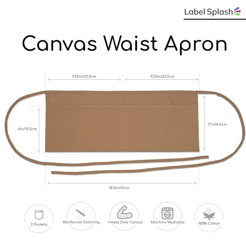 2 Pocket Canvas Work Waist Nail Apron Belt Washable Tool Utility Gardening Woodworkers Roofers Artists & Crafts - color: Caramel 4 Pack