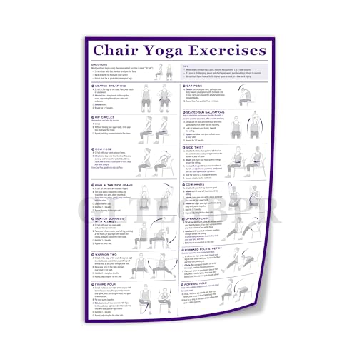 GLTLGBPR Chair Yoga Guide Poster, Canvas Print, 12x18inch (30x45cm), Unframe-style, Living Room, Bedroom, Office Decor - color: Unframe-style, size: 18"L x 12"W