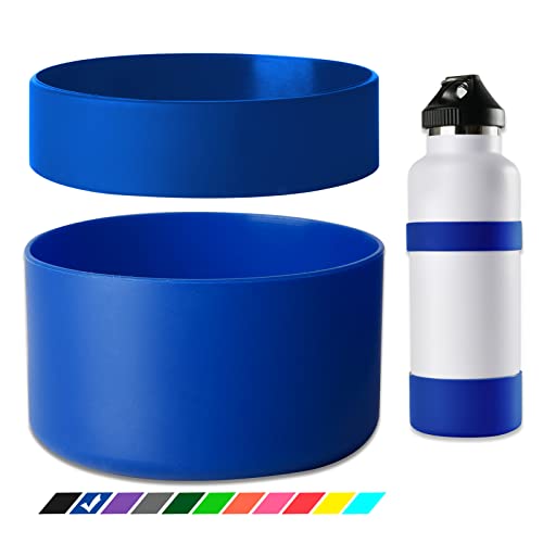 Greant Dual Protective Water Bottle Boot for HydroFlask 12oz to 64oz | Silicone Bottle Cover for Hydroflask, Anti-Slip Water Bottle Rubber Bottom for Owala 24oz, 3 Sizes - color: Blue, size: 12 Ounces