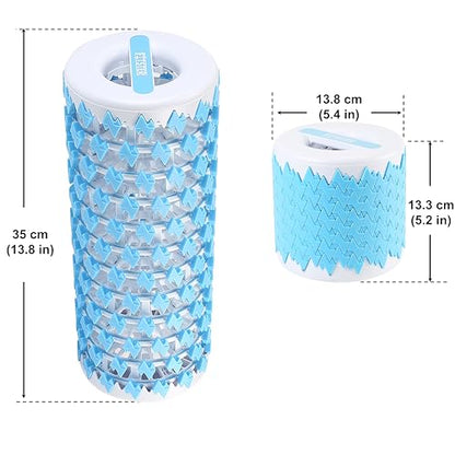Collapsible Foam Roller for Exercise and Recovery (13 Inches), Easily Portable at 5.5 inches (Blue) - color: Blue