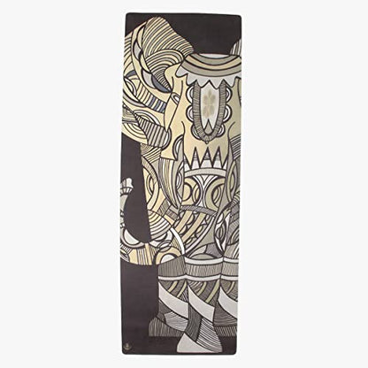 Shakti Warrior Suede Yoga Mat, Non Slip, 72 x 24 Inch, 3mm Thick - color: Elephant