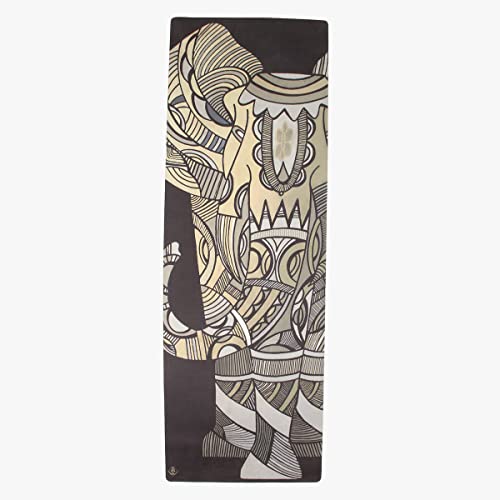 Shakti Warrior Suede Yoga Mat, Non Slip, 72 x 24 Inch, 3mm Thick - color: Elephant