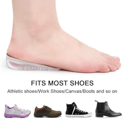 Dr.Foot Height Increase Insoles, Heel Cushion Inserts, Heel Lift Inserts for Leg Length Discrepancies - color: Beige, size: Large (0.5" Height)