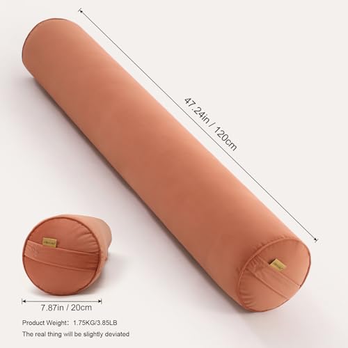 Body Pillow for Adults,Long Round Pillow,Big Cylindrical Pillow,Large Full Bolster Pillows for Side Sleepers (Amber Orange, 47.24"*7.87") - color: Amber Orange, size: 47.24"*7.87"