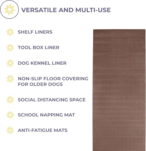 Voyage 5mm Thick Yoga Mat Roll, 50ft x 24in - color: Chocolate