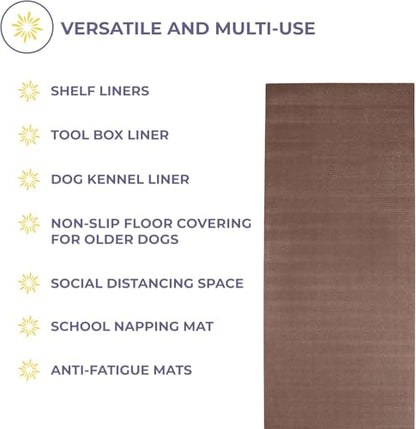 Voyage 5mm Thick Yoga Mat Roll, 50ft x 24in - color: Chocolate