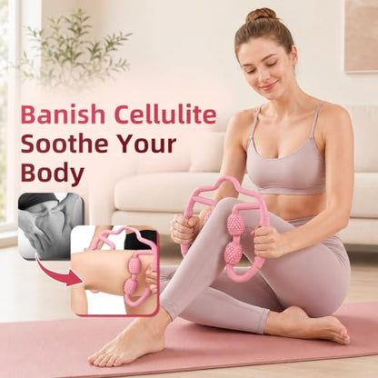 12 PCS Pilates Kit for Home Workouts,Pink Pilates Set with Yoga Block | Pilates Equipment Set for Women, Yoga Kit with 14" Ring Ball,Bands, Ankle Cuffs,Cellulite Massager,Portable Pilates for Gym