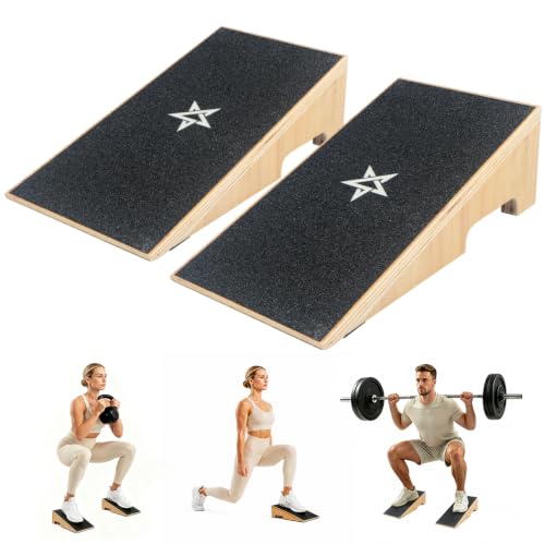 SEWD Wooden Squat Wedge, Non-Slip Slant Boards for Heel Elevated Squat