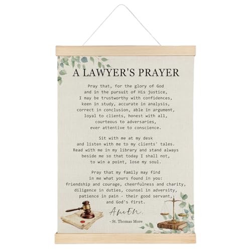 ATBWGT Christian Lawyer's Prayer Wall Art Decor, Gifts for Lawyers Attorneys, Inspirational Religious Prayer Poster Hanger Frame for Law Office Firm School Classroom, 12x16 Inch - color: Prayer - Lawyer