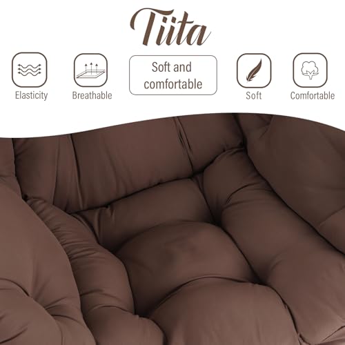 Tiita Lazy Chair for Adults, Comfy Reading Accent Chair, Brown Single - color: Peach Skin Brown-single