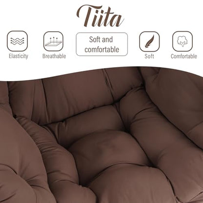 Tiita Lazy Chair for Adults, Comfy Reading Accent Chair, Brown Single - color: Peach Skin Brown-single