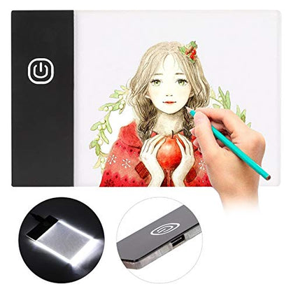 Msiud A6 LED Tracing Light Board, Adjustable Brightness Control for Art | Drawing Sketching Projects, Flip Book Creation, Animation Frame Development, Stencil Transfer Applications, Artwork Copying