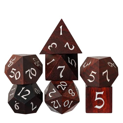 Wooden DND Dice Set Red Sandalwood Wood Dice Set for Tabletop Games - color: Big Red Sandalwood