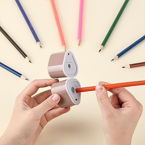 Mr. Pen- Pencil Sharpeners Manual, 3 Pack, 3 Holes, Colorful | Handheld Pencil Sharpener, Large Waste Box, Compatible with Standard and Jumbo Pencils, Stainless Steel Blade for Kids - color: Boho Colors, size: 3 Pack