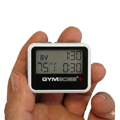 Gymboss Plus Interval Timer and Stopwatch - White/Black Hardcoat - color: White / Gray