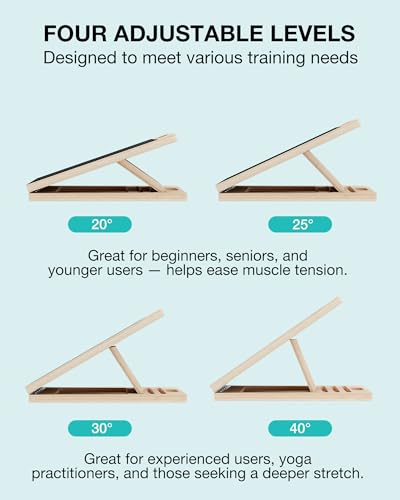 Slant Board for Calf-Stretching - Adjustable Wooden Incline Wedge for Squats and Balance, Portable Calf Stretcher for Ankle, Knee and Achilles Heel Support, Exercise Equipment for Therapy - size: Slant Board