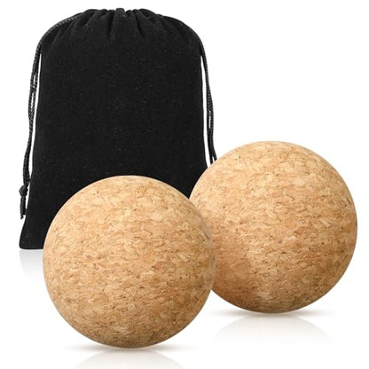TrelaCo Cork Massage Balls Set of 2 for Fascia Release After Exercise Yoga Point Therapy Relax Muscles Relieve Stress Tools(6cm) - size: 6cm