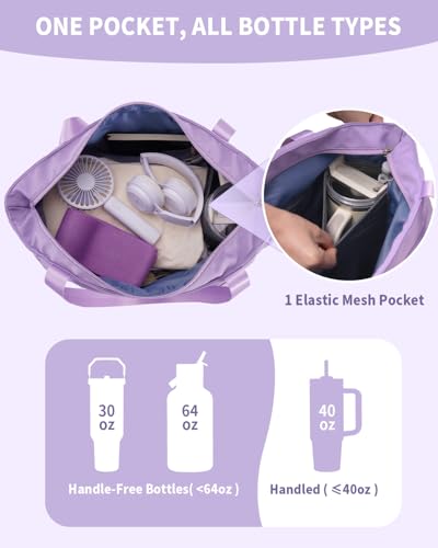 sportsnew Yoga Mat Bag Waterproof Tote Gym Bag Mat Carrier W/Wet Pocket - color: Purple