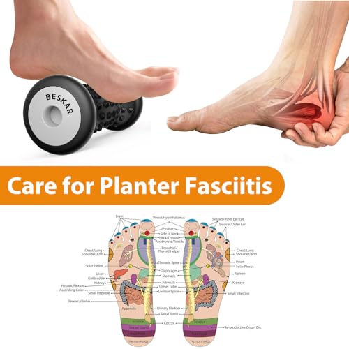 BESKAR Foot Massage Roller for Plantar Fasciitis Relief - color: Carbon Black